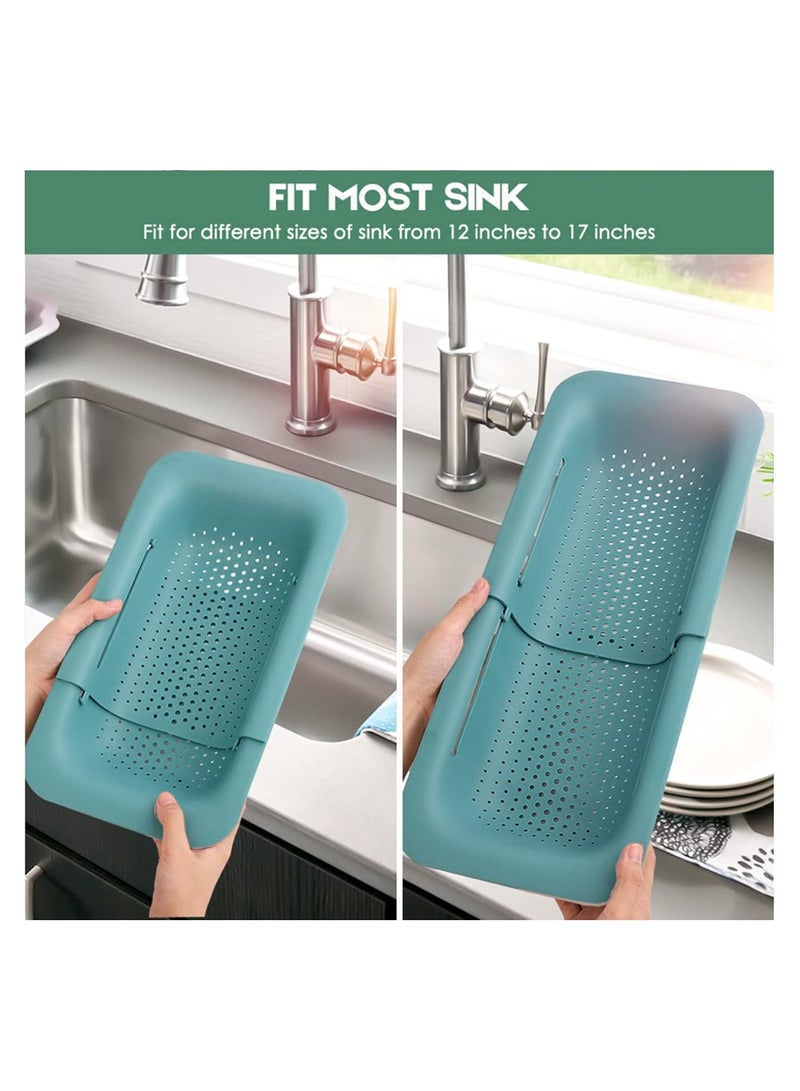 SYOSI Expandable Colander, Over-Sink Drainer Over-Sink Drainer Kitchen Space-Saver Multi-Purpose Kitchen Colander Noodle and Pasta Strainer Sink-Top Colander for Draining Pasta, Vegetable and Fruit - Image 4