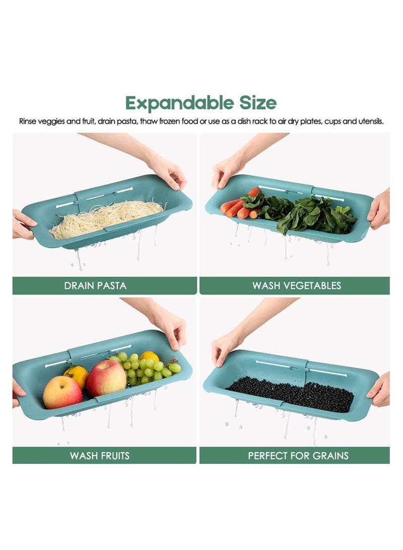 SYOSI Expandable Colander, Over-Sink Drainer Over-Sink Drainer Kitchen Space-Saver Multi-Purpose Kitchen Colander Noodle and Pasta Strainer Sink-Top Colander for Draining Pasta, Vegetable and Fruit - Image 3