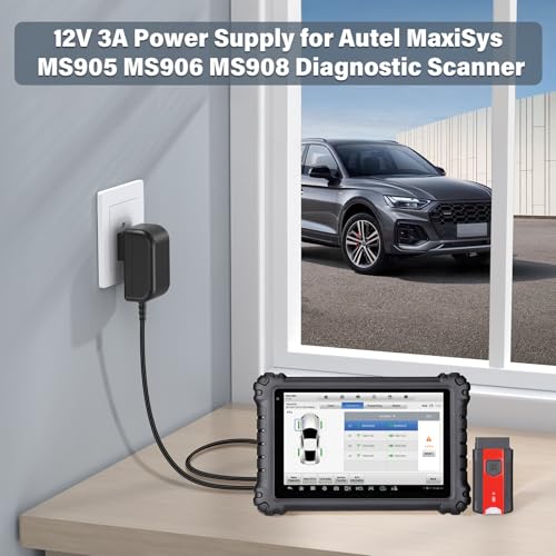HIENADTOR 12V 3A Automotive Diagnostic Scanner Charger Fit for Autel MaxiSYS MS905 MS906 Power Cord AC Adapter for Autel MaxiSYS MS908 MS906BT MS906TS MS908P MS908S Elite II PRO MS909 MS909CV MS909EV Plug Cable - Image 3