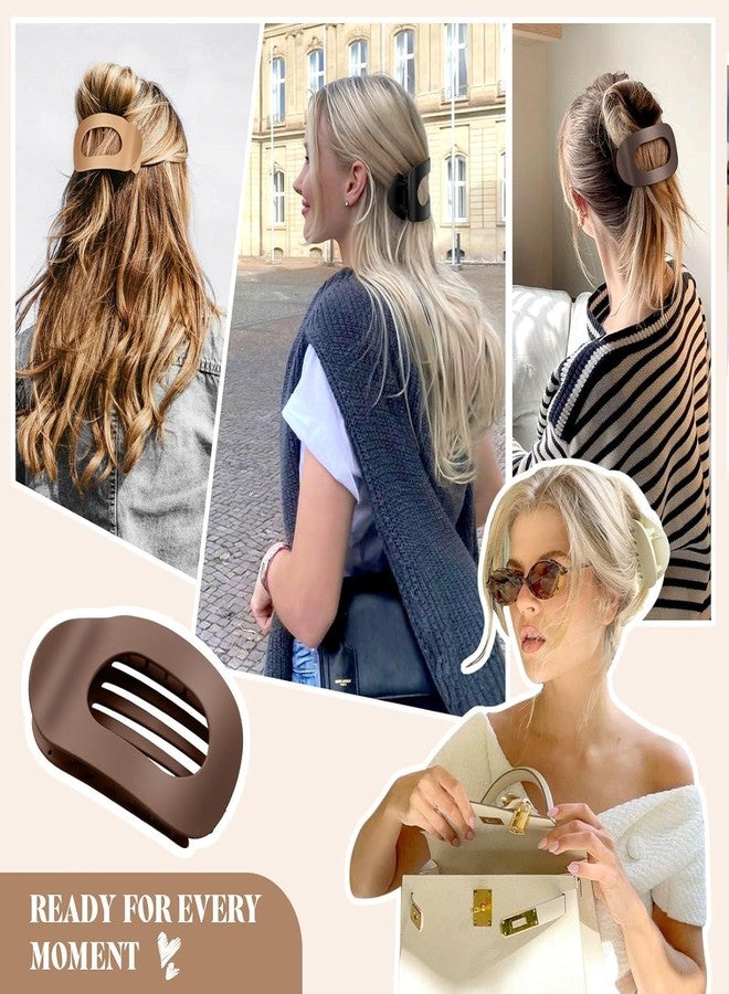 RHOSYN HAIR ACCESSORIES Flat Hair Clips for Women - Large Matte Rectangular Oval Non-Slip Claw Clips, Strong Hold Hair Accessories for Thick & Thin Hair, Lay Flat Design for Work & Daily Styling Pack-4 - Image 4