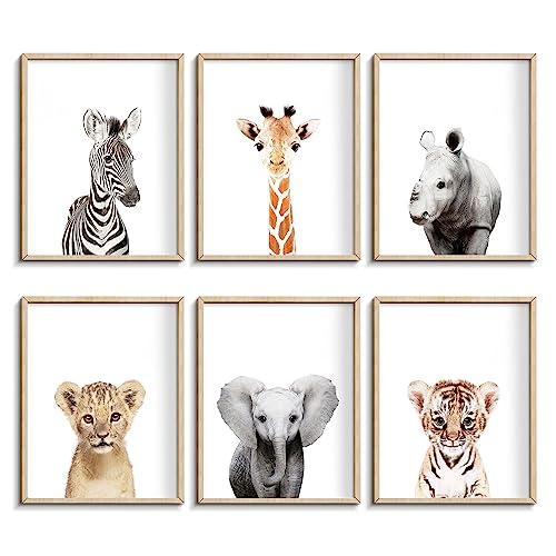 calmart Jungle Nursery Wall Art Decor Cute Safari Animals Decor for Baby Bedroom 8x10 UNFRAMED - Image 1
