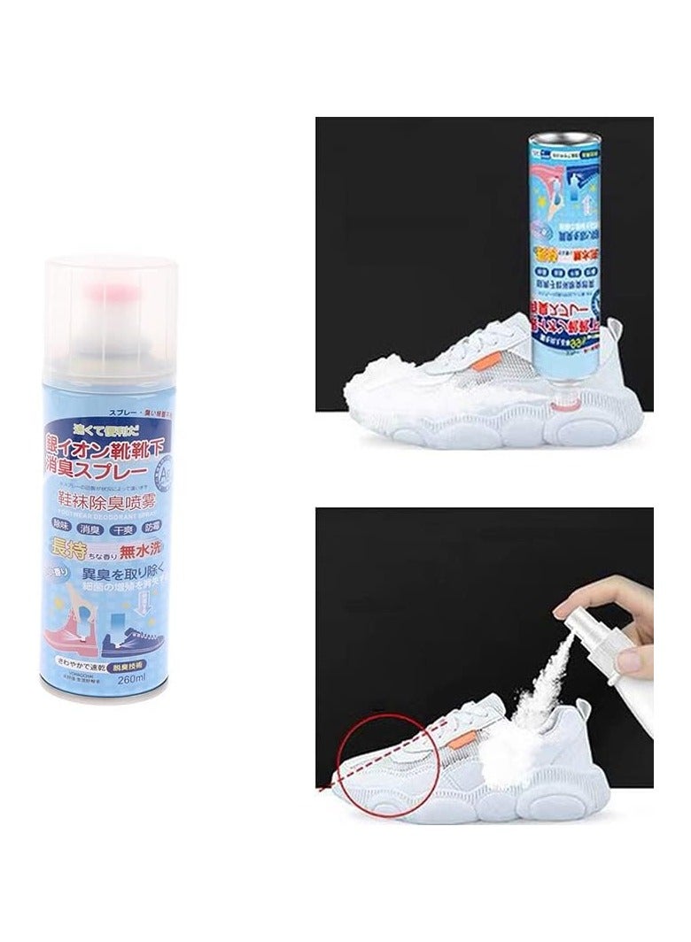 Shoe star رذاذ مزيل العرق للأحذية والجوارب يدوم طويلاً لمدة 48 ساعة بخاخ مزيل العرق للأحذية والجوارب لإزالة الروائح الك ريهة ومثبط للبكتيريا 260 مل  - Image 5