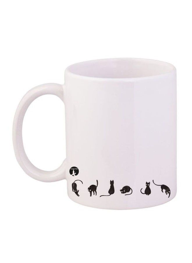 RKN Cats Printed Mug White/Black 12ounce - Image 1