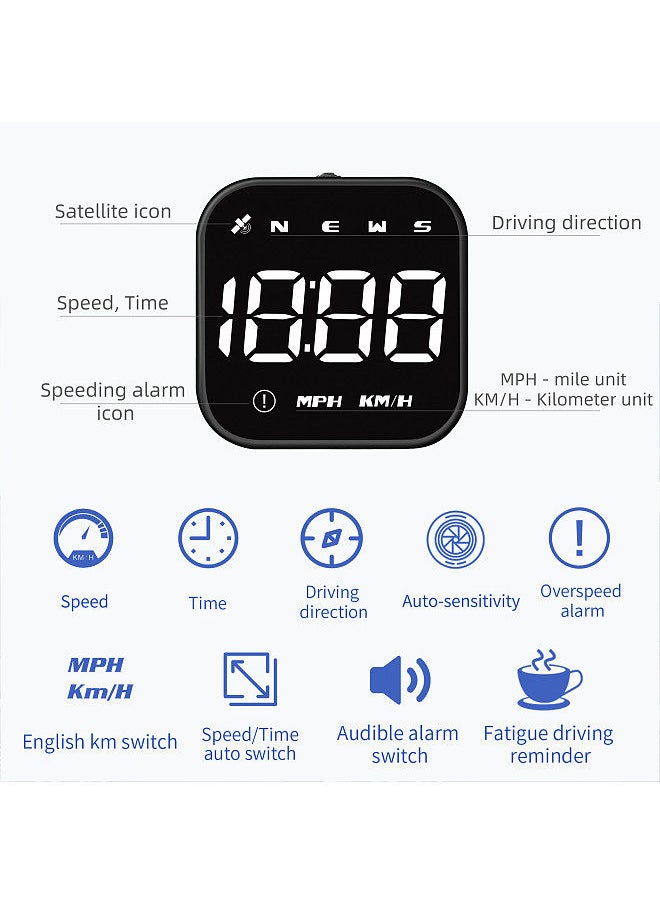 Generic - GPS Speedometer Heads up Display Driving Direction Time Display Overspeed Alarm Fatigue Driving Alarm - Image 1