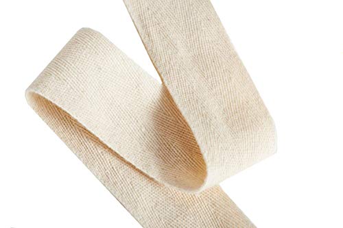 Abbaoww 50 Yards Cotton Twill Tape Ribbon 3/4 Inch, Soft Natural Webbing Tape Herringbone Tape for Sewing DIY Craft, Beige - Image 2