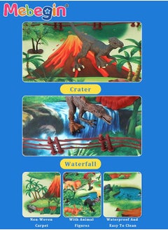 MEBEGIN 63 Pieces Animals Playset Toy with Big Play Mat and Storage Box Realistic Plastic Jungle Wild Zoo Animals Figures Playset with Elephant, Giraffe, Lion, Gorilla for Kids  - Image 4