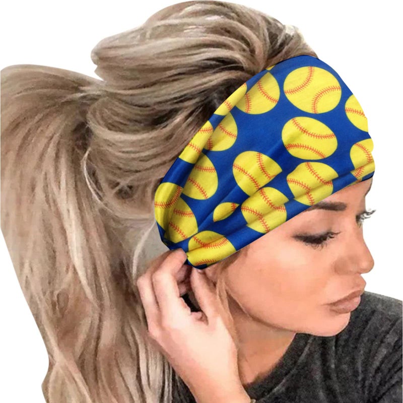 Women Fashion Ball Print Elastic Headband,1PC Wrap Hair Bandana Headband - Image 2