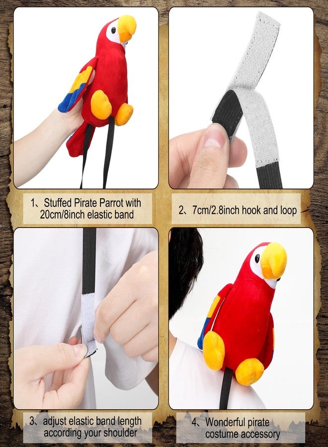Funtery 2 Pcs Halloween Pirate Parrot on Shoulder Prop Halloween Stuffed Pirate Costume Accessories Party Favors Gifts Toys for Girls Boys - Image 5