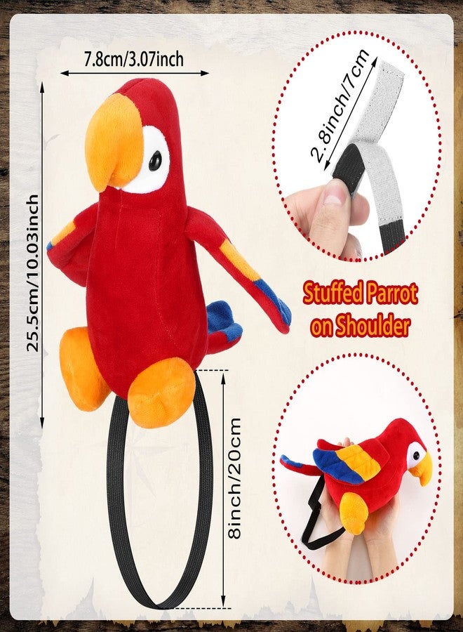 Funtery 2 Pcs Halloween Pirate Parrot on Shoulder Prop Halloween Stuffed Pirate Costume Accessories Party Favors Gifts Toys for Girls Boys - Image 2