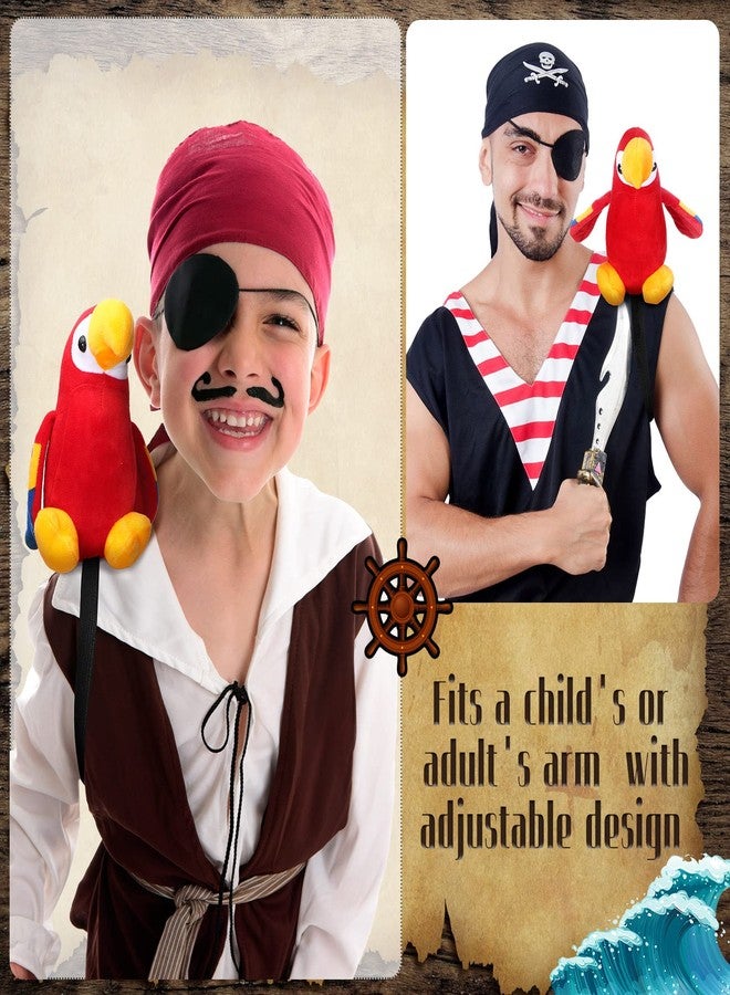 Funtery 2 Pcs Halloween Pirate Parrot on Shoulder Prop Halloween Stuffed Pirate Costume Accessories Party Favors Gifts Toys for Girls Boys - Image 3