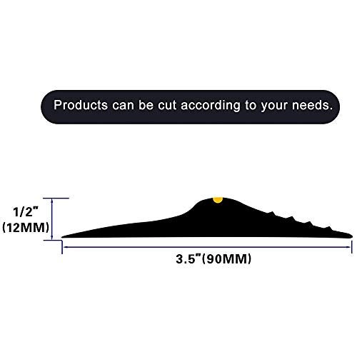 ToLanbbt 20Ft/6M Universal Garage Threshold Seal Strip with 300ml Black Sealants/Adhesives, Garage Door Bottom Weatherproof Strip Rubber DIY Weather Stripping Replacement (Black+Yellow) - Image 2