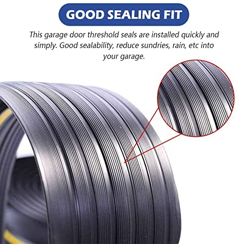 ToLanbbt 20Ft/6M Universal Garage Threshold Seal Strip with 300ml Black Sealants/Adhesives, Garage Door Bottom Weatherproof Strip Rubber DIY Weather Stripping Replacement (Black+Yellow) - Image 3