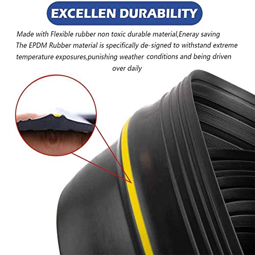 ToLanbbt 20Ft/6M Universal Garage Threshold Seal Strip with 300ml Black Sealants/Adhesives, Garage Door Bottom Weatherproof Strip Rubber DIY Weather Stripping Replacement (Black+Yellow) - Image 4