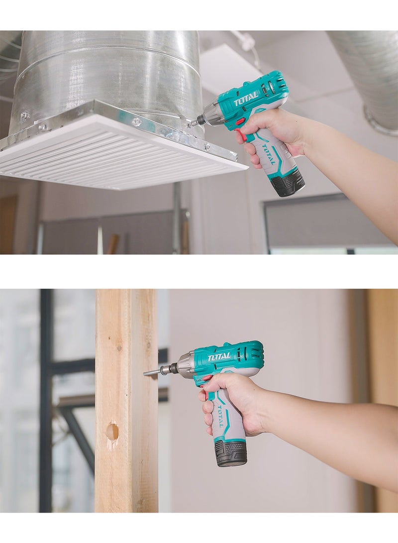 TOTAL 12V Compact Cordless Impact Driver (100Nm) - 1/4" Hex Drive, 2800BPM High-Torque Driver with USB-C Charging & 2x 1.5Ah Batteries - TIRLI12015 - Image 4