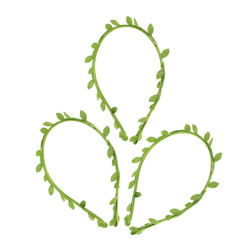 3pcs Green Leaf Headband Party Headwear Hair Headband for Weddings Festivals and Birthdays Photo Prop for Women Girls - Image 1