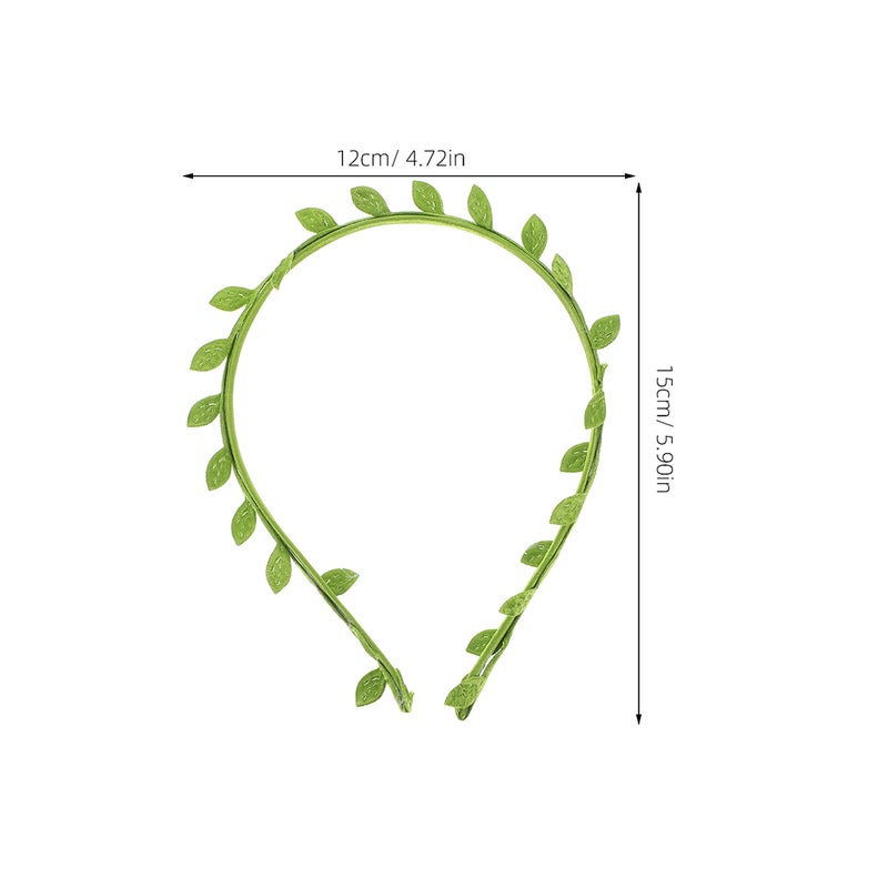3pcs Green Leaf Headband Party Headwear Hair Headband for Weddings Festivals and Birthdays Photo Prop for Women Girls - Image 5