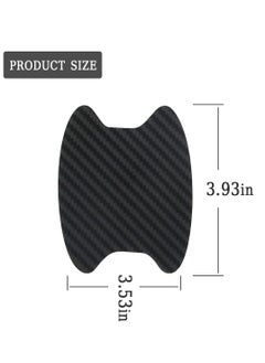Generic 4 PCS Car Door Handle Sticker, Carbon Fiber Anti-Scratches Car Door Cup Protector, Non-Marking Auto Door Handle Protective Film, Universal for Most Car Handles Black  - Image 2
