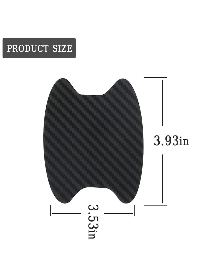 Generic 4 PCS Car Door Handle Sticker, Carbon Fiber Anti-Scratches Car Door Cup Protector, Non-Marking Auto Door Handle Protective Film, Universal for Most Car Handles Black  - Image 2