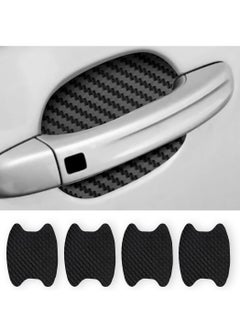 Generic 4 PCS Car Door Handle Sticker, Carbon Fiber Anti-Scratches Car Door Cup Protector, Non-Marking Auto Door Handle Protective Film, Universal for Most Car Handles Black  - Image 5