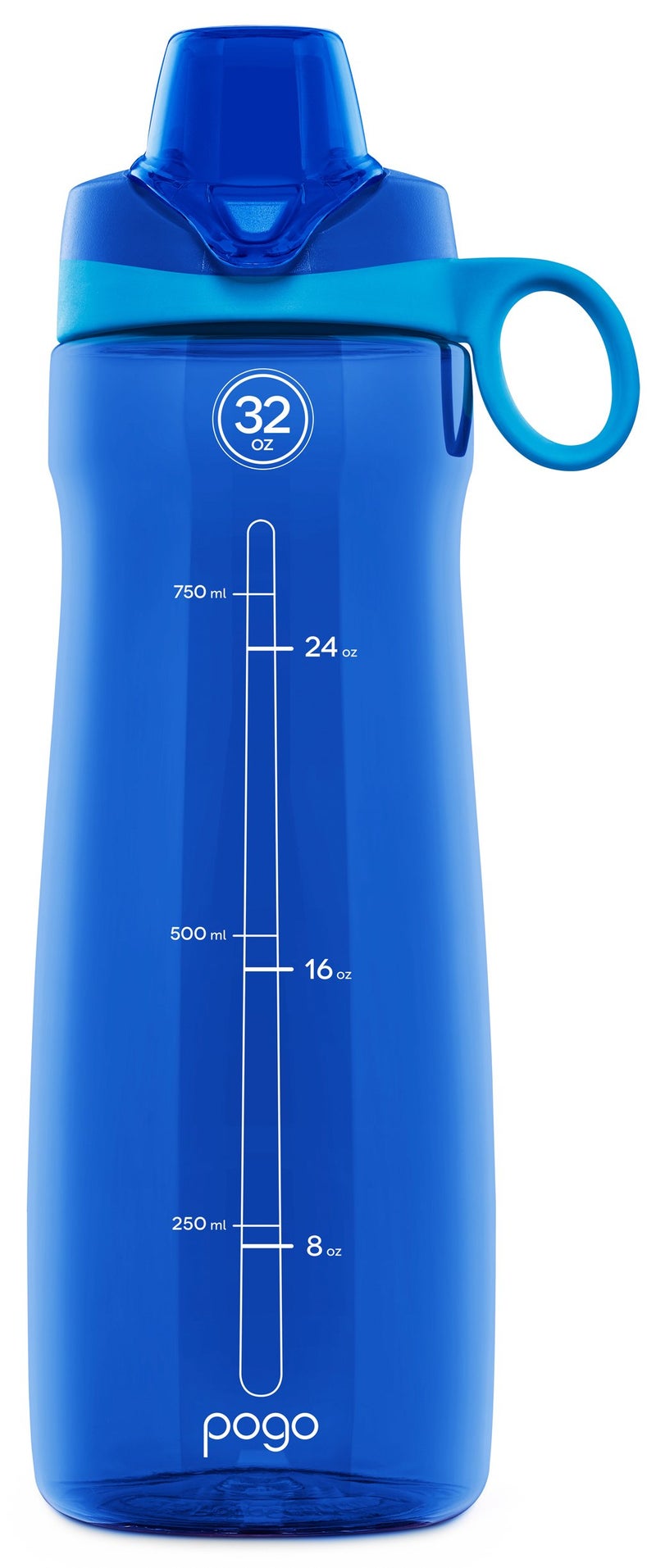 Pogo BPA-Free Tritan Plastic Water Bottle with Chug Lid, 32 Oz, Blue - Image 1