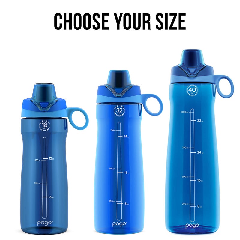 Pogo BPA-Free Tritan Plastic Water Bottle with Chug Lid, 32 Oz, Blue - Image 3