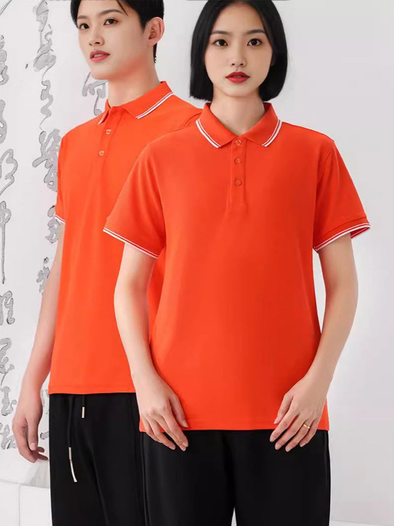 Summer Ice Silk Lapel T-Shirt Factory Uniform Cultural Advertising Shirt With Logo Printed Short-Sleeved Polo Shirt Custom Workwear - Image 5