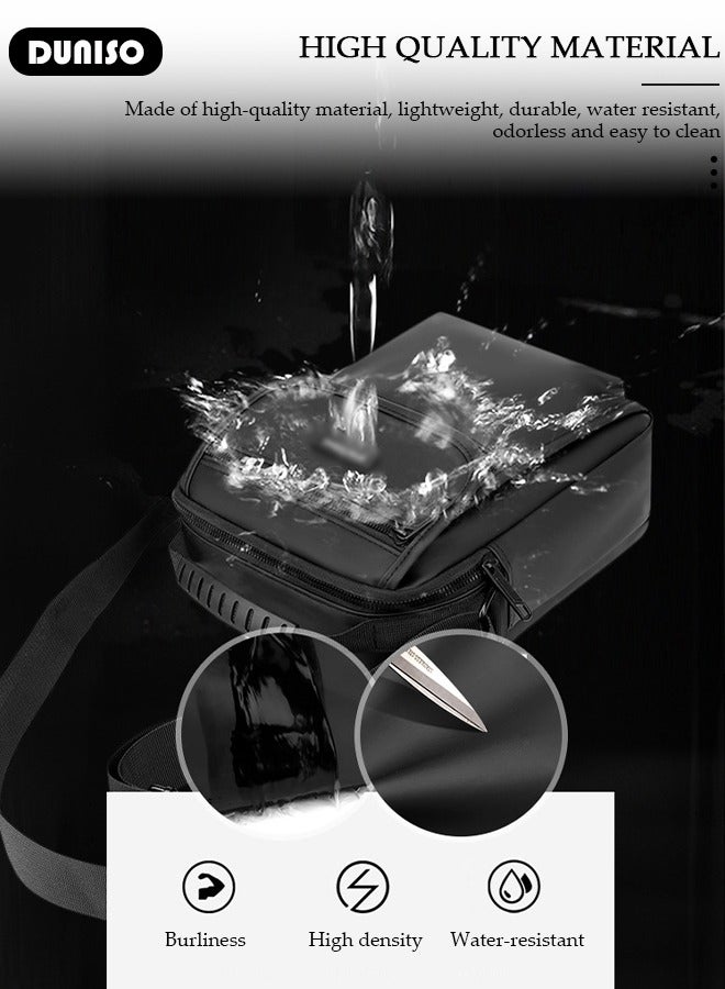 DUNISO Sling Crossbody Bag for Men, Small Shoulder Backpack,Multi-Purpose Lightweight Durable Waterproof Messenger Bag, Sling Bag, Chest Bags Casual Daypack for Business Travel Cycling - Image 4