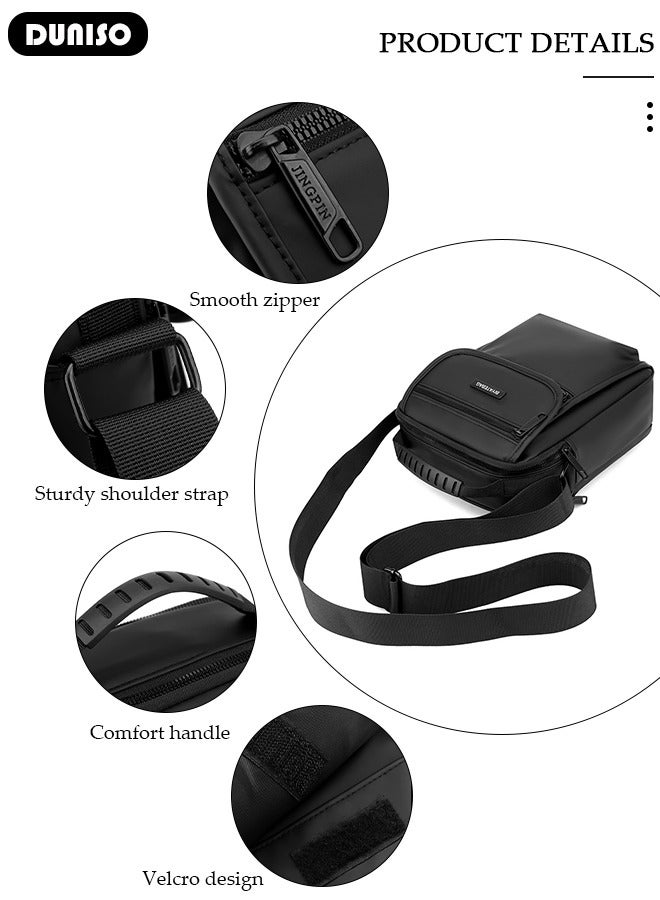 DUNISO Sling Crossbody Bag for Men, Small Shoulder Backpack,Multi-Purpose Lightweight Durable Waterproof Messenger Bag, Sling Bag, Chest Bags Casual Daypack for Business Travel Cycling - Image 3