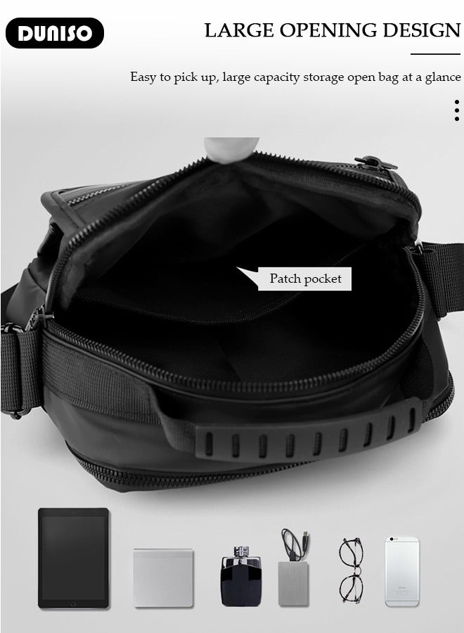 DUNISO Sling Crossbody Bag for Men, Small Shoulder Backpack,Multi-Purpose Lightweight Durable Waterproof Messenger Bag, Sling Bag, Chest Bags Casual Daypack for Business Travel Cycling - Image 5