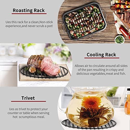 JY COOKMENT Cooling Roasting Rack with Integrated Feet, Enameled Coating, PTFE Free, Great for Cooking, Drying, Grilling, Dishwasher Safe (10inch*6.5inch) - Image 3