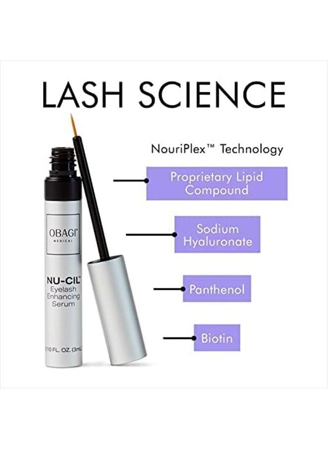 Obagi Medical - Obagi Nu-Cil™ Eyelash Enhancing Serum - Ultimate Eyelash Growth Serum with Hyaluronic Acid - Quick Absorbing, Non-Greasy & Natural Serum for all Skin Types – Ophthalmologist Tested Eyelash Serum - 3ml - Image 1