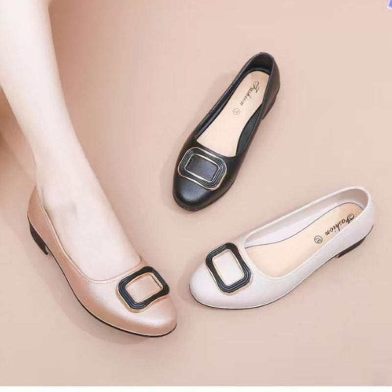 New Ladies Plastic Autumn Shoes Waterproof Shoes Non-Slip Wear-Resistant Comfortable Fashion Shallow Mouth Work Mother Commuter Shoes - Image 2