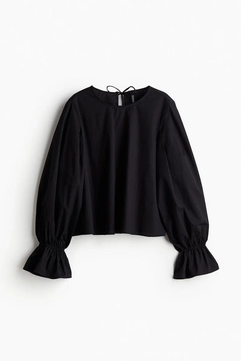 H&M Tie-Detail Cotton Blouse