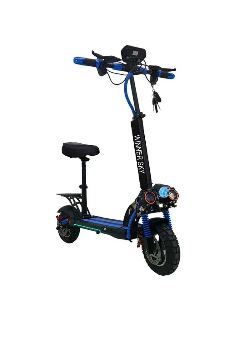 Winner Sky Electric Scooter E10 with Speed Meter Display, 1000W Motor, 48V 13Ah Battery, Anti-Theft Remote & Full Foldability Blue - Image 1