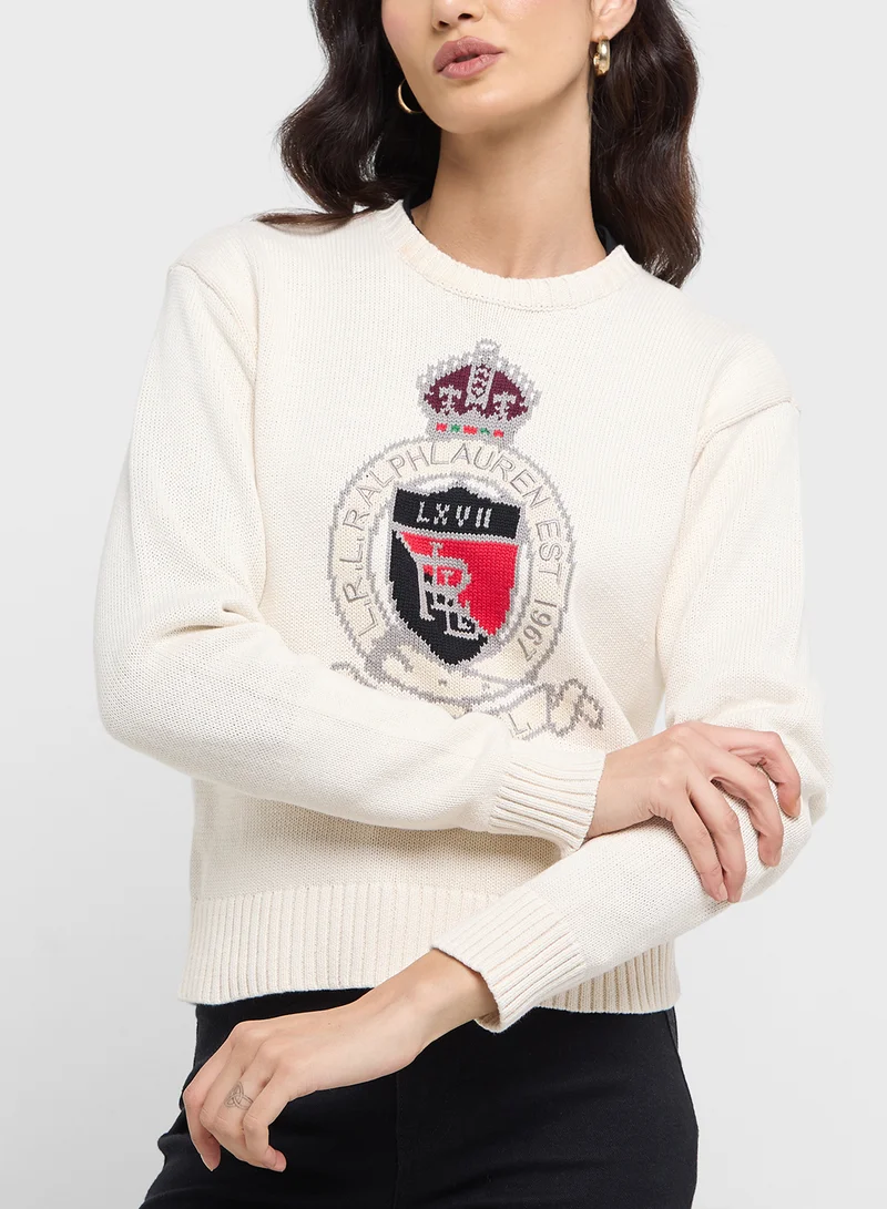 Lauren Ralph Lauren Crew Neck Graphic Sweater