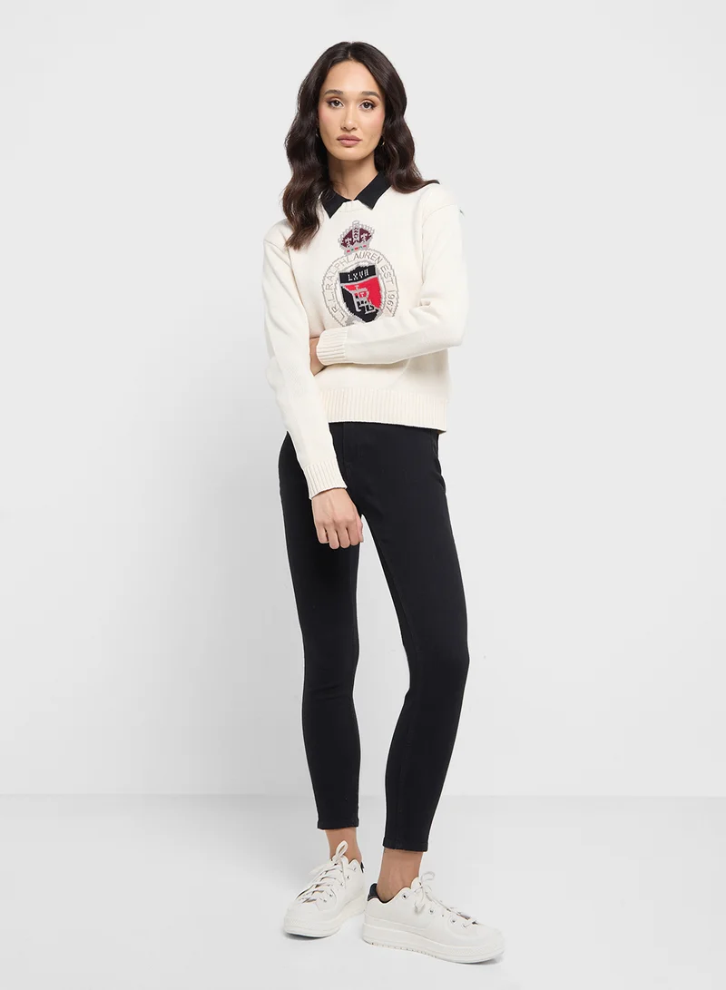 Lauren Ralph Lauren Crew Neck Graphic Sweater