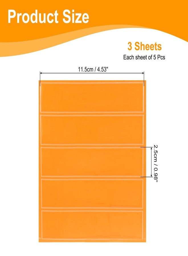 MECCANIXITY Reflective Stickers, Waterproof Adhesive Night Warning Sticker 4.5" x 1" High Visibility Safety Reflector Tape Strips for Backpacks Bikes Helmets (Orange Yellow, Pack of 3) - Image 2