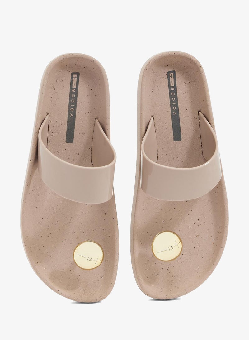 Voices Smooth Ball Women'S Anti Slip Sole  Single Strap Sandals - Beige - Image 4