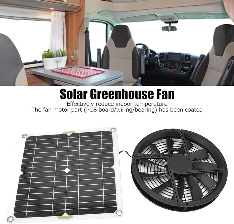 مجموعة مروحة العادم الشمسية بقدرة 100 واط مقاس 10 بوصة مقاومة للماء للتهوية في الصوبة الزراعية والسقيفة - Image 3