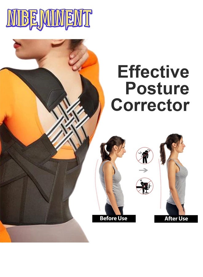 NIBEMINENT Back Brace, Posture Corrector for Women and Men, Back Support Straightener, Upper Back Brace Posture Trainer for Body Correction and Neck and Shoulder, Relieves pain, Straightens the Back  - Image 4
