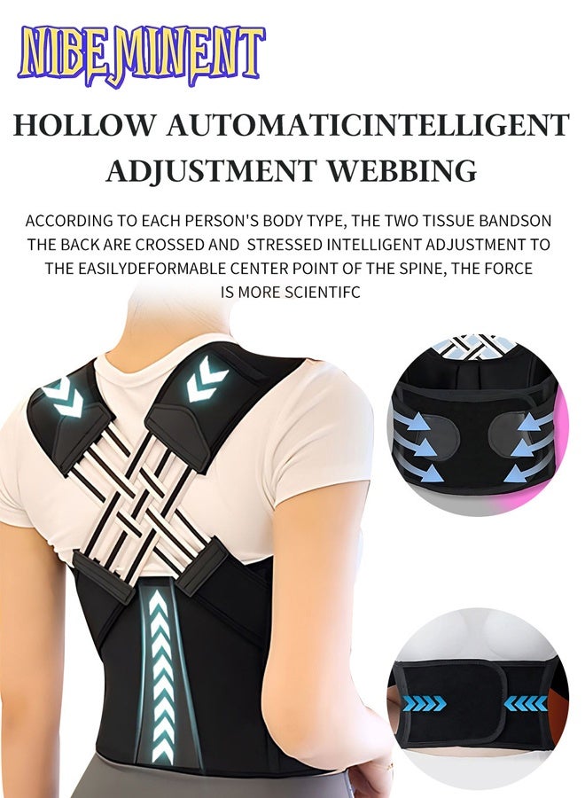 NIBEMINENT Back Brace, Posture Corrector for Women and Men, Back Support Straightener, Upper Back Brace Posture Trainer for Body Correction and Neck and Shoulder, Relieves pain, Straightens the Back  - Image 5