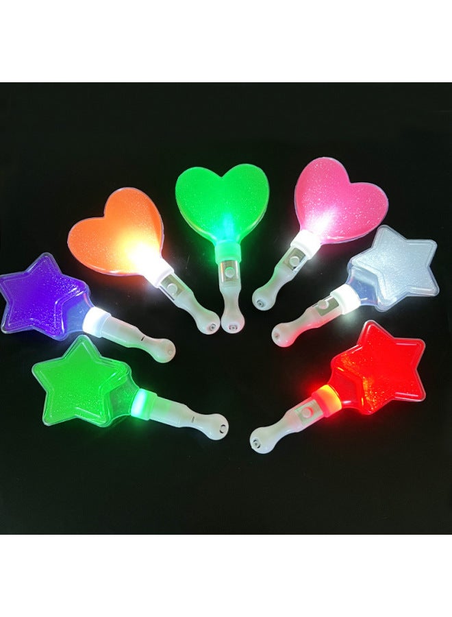 Short Flash Stick Love Stick Five-pointed Star Stick Short Luminous Stick Toy Concert Light Stick Can Be Advertised-Color:Short Straight Stick Light Stick Color Mixed Hair  - Image 4