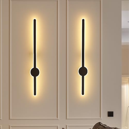 SINOMAN Contemporary LED Black Wall Light Vertical Metal Wall Lamp Soft & Bright LED 3 Step Color Changing, Ambient Lighting Ideal for Living Room, Bedroom, Hallway, Bathroom and Home Decoration - Image 4