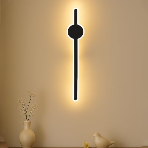 SINOMAN Contemporary LED Black Wall Light Vertical Metal Wall Lamp Soft & Bright LED 3 Step Color Changing, Ambient Lighting Ideal for Living Room, Bedroom, Hallway, Bathroom and Home Decoration - Image 3