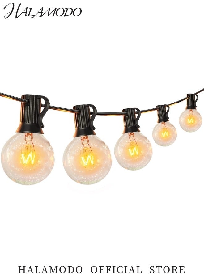 HALAMODO 25ft Outdoor String Lights Patio Lights with 25 G40 Bulbs & 1 Spare Bulbs Connectable Yard Hanging Lights for Party & Tents & Patio & Gazebo & Porch & Backyard Balcony Outside Decor - Image 2