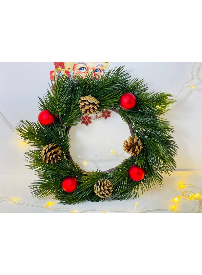 Christmas tree wreath with round metal balls Size: 31 cm - Image 2
