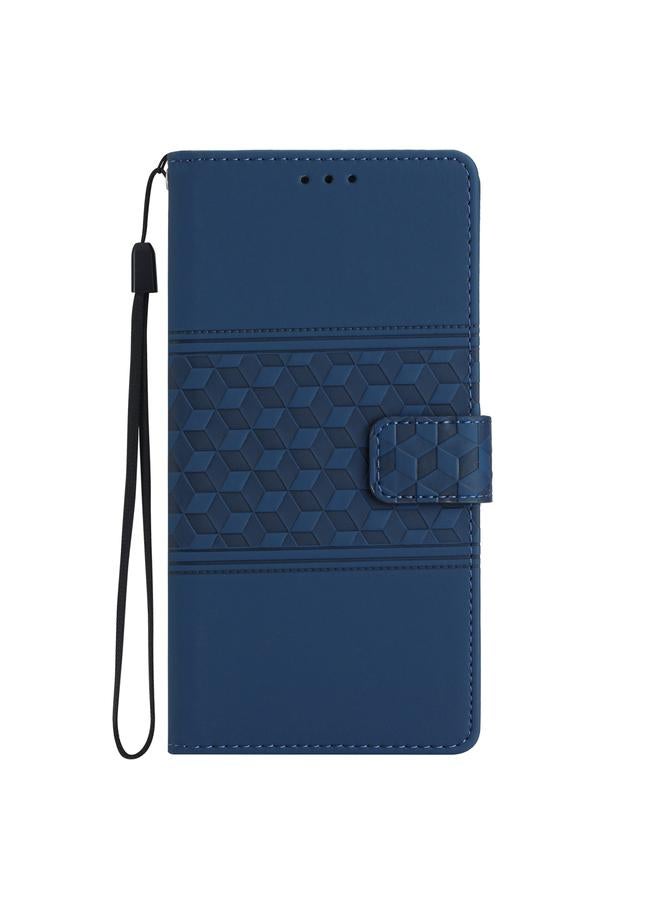 S-TOP Case For iPhone 13 mini Diamond Embossed Skin Feel Leather Phone Case with Lanyard - Image 2