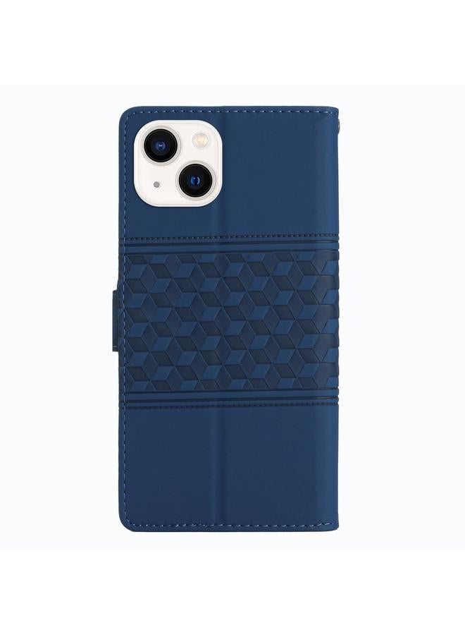 S-TOP Case For iPhone 13 mini Diamond Embossed Skin Feel Leather Phone Case with Lanyard - Image 3