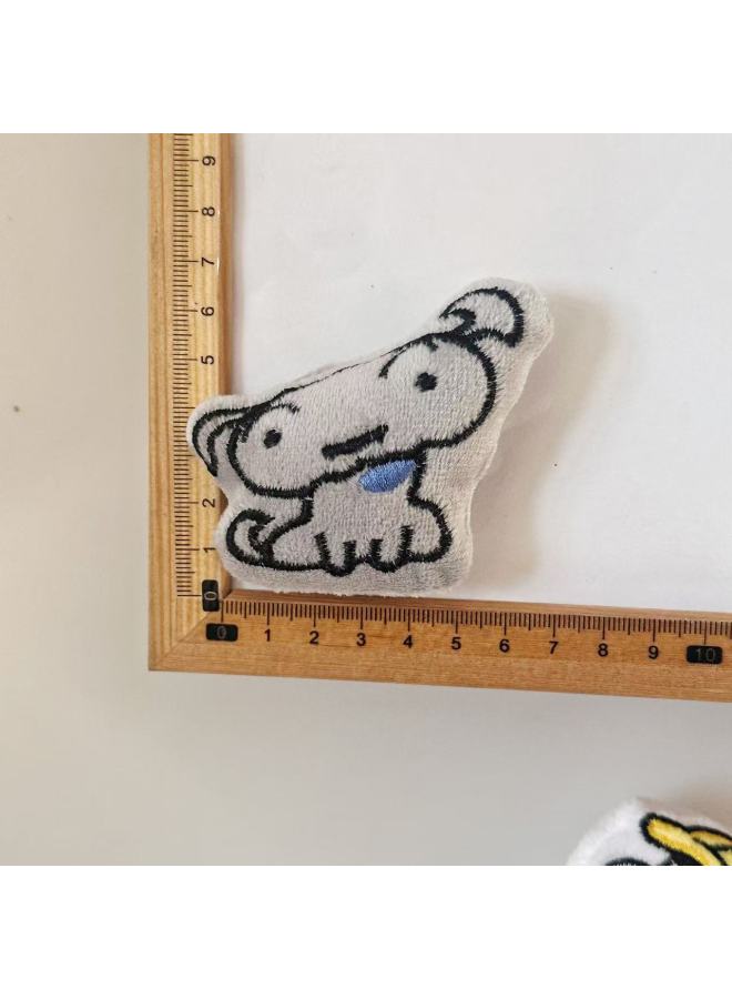 Variant Crayon Shin Cartoon Plush Animal DIY Accessories Decoration Accessories Shoes And Hats Clothing Accessories Socks Decoration-Color:Gray White  - Image 1