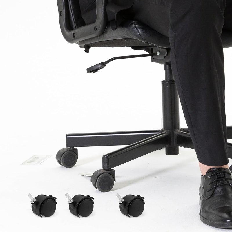 2Pcs Black Swivel Caster Wheels With Brake For Drying Rack Furniture Replacement Easy Install - Image 4